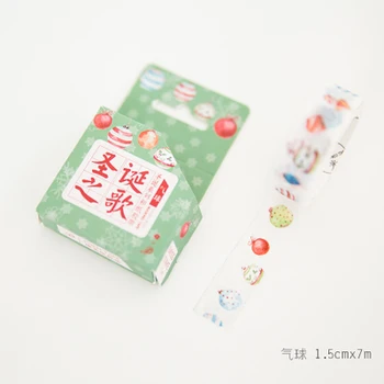 1.5 cm 7m 1 adet Merry Christmas tema Renk topu tarzı washi bant Karalama Defteri hediye olarak kullanın mühür Etiket Maskeleme ev hediye dekor