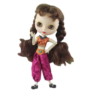 1/6 Moda Blythe Doll İçin Blythe Doll oyuncak bebek giysileri Büyüleyici Kırpma Üst Pantolon Pantolon Giyim Azon 11.5 