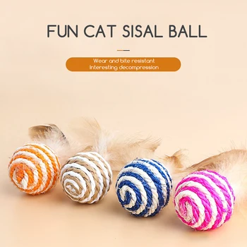 1 adet Komik Kedi Oyuncak Tüy Sisal Topu Molar Diş Temizleme İnteraktif Oyuncak Kedi Aksesuarları Pet Malzemeleri Çiğnemek Oyuncaklar