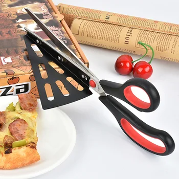 1 Adet Pizza Makas Kesici Paslanmaz Çelik Makas Kesim Pizza Ayrılabilir Spatula JAN88