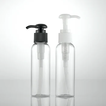 100 ML X 50 Temizle Boş Doldurulabilir Plastik Şişe Yuvarlak Losyon Pompası Kozmetik Kapları şampuan şişesi Duş jeli Şişeleri