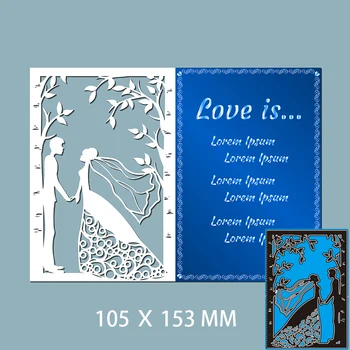 105 * 153mm Düğün Davetiyesi Güzel Elbise Kesme ÖLÜR Stencil DIY Karalama Defteri Kabartma Kart Craft Şablon Kağıt Fotoğraf Albümü