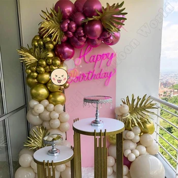 111 adet Düğün Doğum Günü Partisi Krom Lateks Balon Garland Kum Beyaz Balon Kemer Kiti Olay Dekor Bebek Duş Sahneleri Dekorasyon