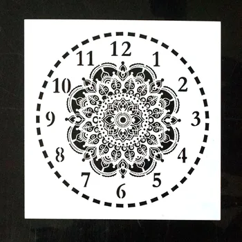 15 cm Dekoratif Saat Stencil DIY Scrapbooking / fotoğraf albümü Dekoratif Kabartma kendi başına yap kağıdı Kartları El Sanatları