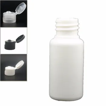 15ml boş Plastik Şişeler, siyah / şeffaf / beyaz kapaklı beyaz PE şişe X 10