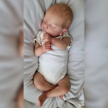 18 İnç Boyalı Bebe Reborn Kitleri Boyalı Saç Gerçekçi Montaj Yeniden Doğmuş Bebek Aksesuarları Dahil Kaş ve Kirpik oyuncak bebekler