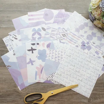 19 Sheets / lot DIY Mor Dağ Kuş Desen Ambalaj Kağıdı Yaratıcı Papercraft Sanat El Yapımı Scrapbooking Kullanımı Dekorasyon
