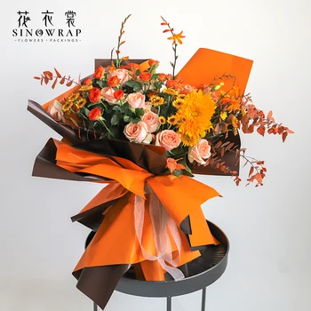20 ADET SİNOWRAP 58X58CM Kore Çiçekler İki tonlu Kağıt Ambalaj Sarma Nötr Renk doğum günü hediyesi özel Çiçek ambalaj kağıdı