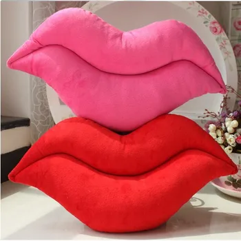 2016 YENİ yaratıcı yenilik öğe komik pembe ve kırmızı dudak peluş dekorasyon yastık seksi oyuncaklar kanepe / sandalye yastıklar 2 renkler mevcut