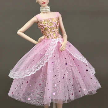 2017 El Yapımı Pembe Kabarcık Etek Parti Elbise Prenses Kıyafeti Giyim Kıyafet Bebek Aksesuarları İçin 1/6 Barbie Xinyi Fr2 Bebek Oyuncak