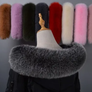 2020 Fxfurs Moda Yeni Tilki Kürk Yaka aşağı Ceket Ceket Yaka Gerçek Kürk Üst Kürk Eşarp Kış Kadın