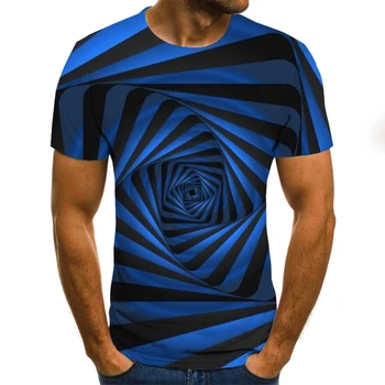 2020 yeni Yaz Moda Renkli 3D Baskı kısa kollu erkek tişört Rahat Yuvarlak Boyun T-shirt Eğlenceli Görüş Desen Sokak Pıhtı