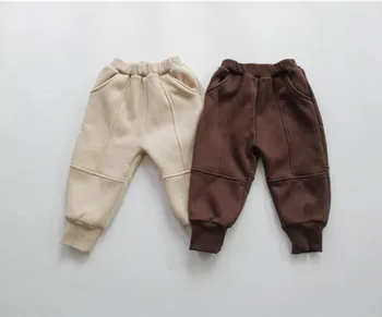 2021 Kış çocuk Artı Pantolon Kore Plaka Dikişli Sıcak Konfor moda Pantolon çocuk Pantolon Kalın Pantolon