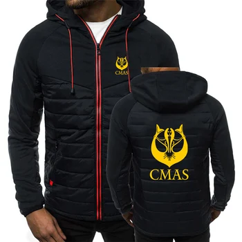 2022 Erkekler Tüplü Dalış CMAS Logo Moda Pamuk Ekleme Düz Renk Üst Sonbahar Kalın Aşağı Giysi Ceket Fermuar Rüzgarlık Ceket