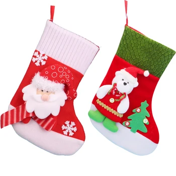 2022 Sıcak Satış Yılbaşı Ağacı Süsleri Çorap Noel Çorap Noel Baba Şeker Çantası Çocuk Ağacı asılı dekorlar Toptan