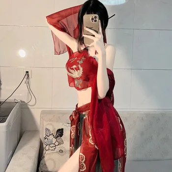 2022 YENİ Antika Dunhuang Uçan Phoenix Kız Cosplay Üniforma Seksi Hanfu Egzotik dans kostümü Çin Tarzı Hediye