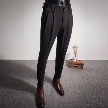 2023 erkek Takım Elbise Pantolon Yüksek Kalite Erkekler Katı Yüksek Kaliteli Slim Fit takım elbise pantalonları Ofis İş Erkek Pantolon Artı Boyutu J16