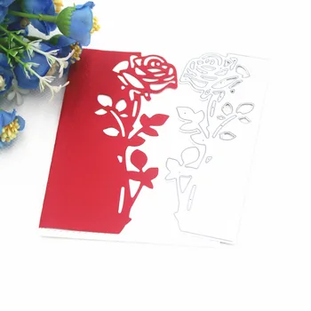 4.9 * 11.8 cm Çiçek Gül Metal Kesme Ölür Çerçeve Şablonlar DIY Scrapbooking Kabartma Kağıt Düğün Kartları Fotoğraf Albümü Yapma zanaat