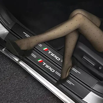 4 adet Araba Sticker Karbon Fiber Dekoratif Şerit Fiat TİPO İçin Araba aksesuarları