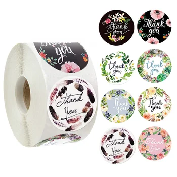 500 adet / rulo Çoklu Stilleri etiket Kağıtları Pişirme Hediye Düğün Dekor Parti Zarf Yuvarlak El Yapımı Sızdırmazlık Tutkal Gıda Sticker
