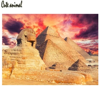 5D Elmas Boyama Klasik Mısır Piramitleri Tam Elmas Nakış Mozaik Çapraz Dikiş dikiş kiti Ev Dekorasyon Hediye
