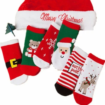 6 Pairs Bebek Erkek Kız носки ребенок Öğrenci Karikatür Pamuk Nefes Orta Buzağı Çorap Tüp Çorap Noel hediyesi