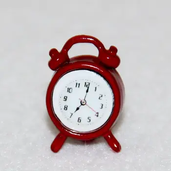 6 Renkler 1: 12 Evcilik Minyatür Yeni Mini Saat Oyuncak Sevimli Retro çalar saat Mobilya Oyuncak Ev Dekor Aksesuarları Oyuncak