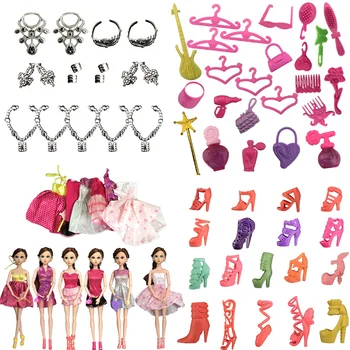 61 Ürün / Set Bebek Aksesuarları 6 Adet Türlü Güzel oyuncak bebek giysileri 18 Adet Ayakkabı Moda Parti Kız Hediye Oyuncaklar İçin Bebek Elbise
