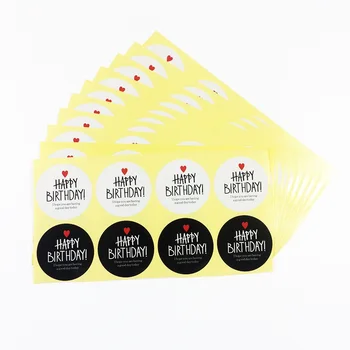 800 Adet / grup Mutlu Doğum Günü Scrapbooking Kraft Kağıt Etiketleri Etiket Zarfları Hediye Paketleme Mühürler Etiket 2 Renk Doğum Günü İçin