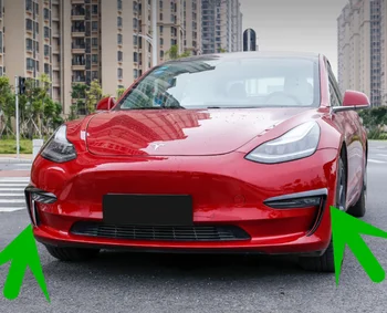 ABS Karbon Fiber Ön Sis Lambası Dudak Bölücüleri Tampon Spoiler Flaps Kaşları Göz Kapağı Kapak Tesla MODELİ 3 2018 2019 2020