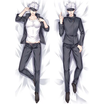 Anime Gojo Satoru Yastık Kılıfı Serin Erkek Jujutsu Kaisen Cosplay sarılma vücut yastığı Kılıfı Yastık Kılıfı Çift Taraflı Şeftali