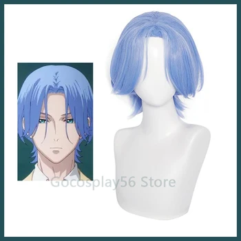 Anime SK∞ Langa Cosplay Peruk açık mavi kısa düz orta kısmı kefal ısıya dayanıklı saç rol oynamak SK8 Infinity SK sekiz