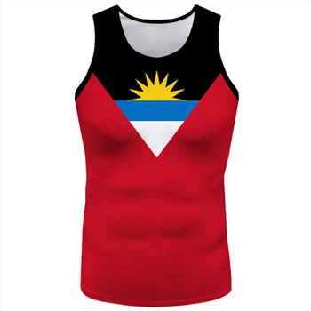 Antigua Ve Barbuda Kolsuz Ücretsiz Custom Made Adı Numarası Kırmızı Antik Giyim Tees Atg Ülke Yelek T-shirt Ulus Ag Tops