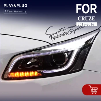Araba Montaj İçin Chevrolet Cruze 2015-2016 Farlar DRL Gündüz çalışan far LED Bi Xenon projektör araba aksesuarı ışıkları Cruze O