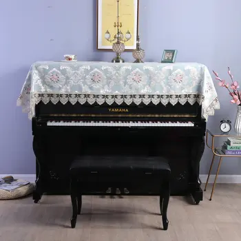 Avrupa Kumaş Piyano Kapağı İşlemeli Dantel Piyano örtü bezi Basit Modern Piyano Evrensel Kapak Havlu Piyano Havlu