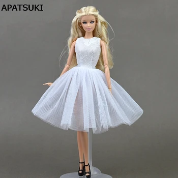 Beyaz Kolsuz Elbise barbie bebek Kostüm Bale Elbise Dantel Etek Elbise Barbie 1/6 Bebek Aksesuarları noel hediyesi
