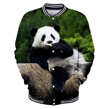 Beyzbol üniforma erkek ve kadın giyim Panda çift ceket moda 3D dijital baskı Hip hop sokak