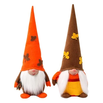 Cadılar bayramı Akçaağaç Yaprağı Şapka Cüce Gnome Bebek Süsleri Sevimli Karikatür Cüce Elf Ev Dekor Cadılar Bayramı Kutlama Masaüstü Süslemeleri
