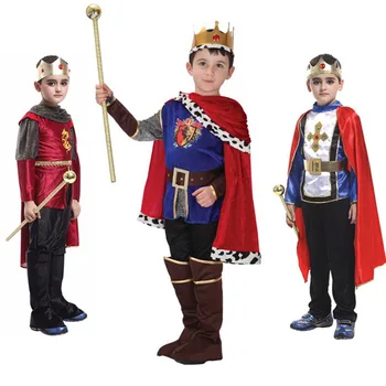 Cadılar bayramı Cosplay çocuklar Prens Kostüm Çocuklar için Kral Kostümleri çocuk Günü Erkek Fantasia Avrupa royalty giyim
