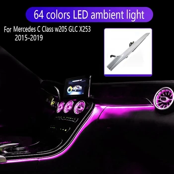 Co-Pilot atmosfer ışığı 64 Renk LED Ortam Işığı Benz Mercedes C Sınıfı için W205 GLC X253 2015-2019