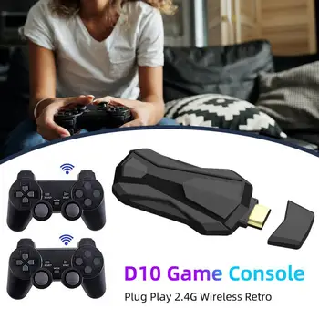 D10 Oyun Konsolu Hassas Olmayan gecikmeli Tak Oyna 2.4 G Kablosuz Retro İki Oyuncu video oyunu Sopa Ev için
