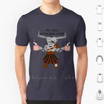 Demir Boğa Ve Onun Kakao T Shirt Özel Tasarım Baskı Dragon Age Fantezi Mizah Demir Boğa Qunari Chibi Sevimli Kakao Komik Video Oyunu
