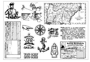 Denizci için Şeffaf Şeffaf Pullar DIY Scrapbooking / Kart Yapımı Eğlenceli Dekorasyon Malzemeleri A0095