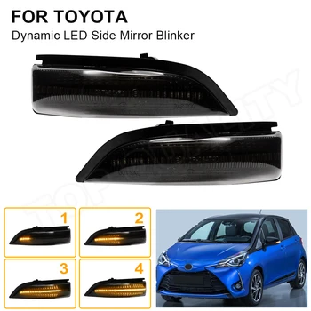 Dikiz Dinamik LED Yan Ayna Dönüş sinyal ışığı Toyota Yaris 2011-2019 İçin Vitz Camry Aurion Gösterge Lambası