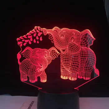 Dokunmatik Led Lamba 3D Gece Lambası Fil Serisi 7/16 Renk Değişimi LED Masa masa lambası Çocuklar Noel hediyesi Ev Dekorasyon D30