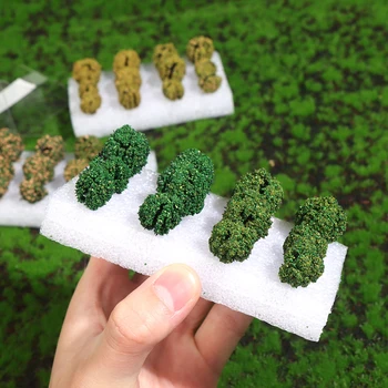 Dollhouse Minyatür Ağaç Çalı Bitki Modeli Simülasyon DIY Microlandscape Bitki Peyzaj Sahne Oyuncak Bebek Evi Dekor Aksesuarları