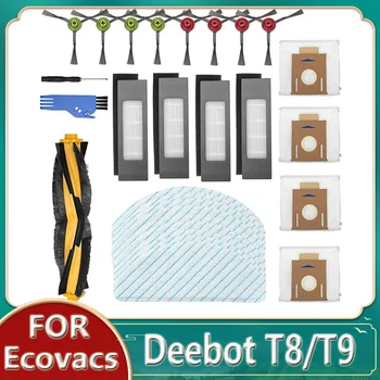 Ecovacs DEEBOT için OZMO 920 950 T8 T9 AIVI Max N8 Serisi robotlu süpürge Parçaları Değiştirin HEPA Filtre Toz Torbası Ana Yan Fırça