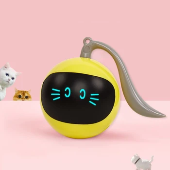 Elektrikli Kedi Atlama Topu LED Pet Oyuncak Oyunu Rahatlatmak Sıkılmış Komik Egzersiz