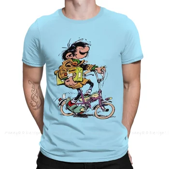 En Kaliteli Giyim Gaston Lagaffe Anime erkek t-shirtü Unisex Komik Karikatür Gömlek Moda Kısa Kollu Büyük Boy