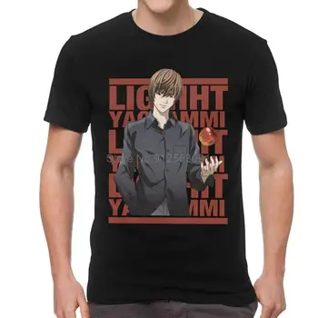 Erkek Manga ışık Yagami T-Shirt Grafik Ölüm Notu Anime Tshirt Kısa Kollu Hip Hop T Shirt Homme Pamuk Tee Tops hediye